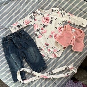 Brand New PatPat Vest, Onesie, Ribbon, and Jeans 0–3m